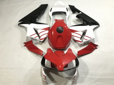 2003-2004 White Red Glossy Black Honda CBR600RR Motorcycle Fairings