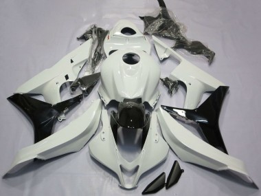 2007-2008 White Glossy Black Honda CBR600RR Motorcycle Fairings