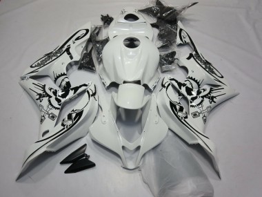 2007-2008 White Black Honda CBR600RR Motorcycle Fairings