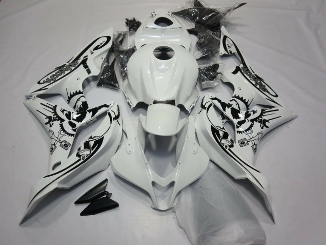 2007-2008 White Black Honda CBR600RR Motorcycle Fairings