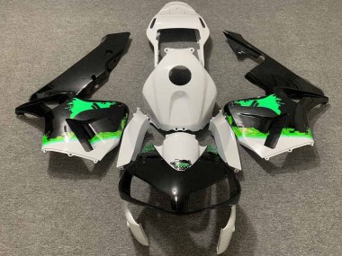 2003-2004 White Green Glossy Black Splatter Honda CBR600RR Motorcycle Fairings