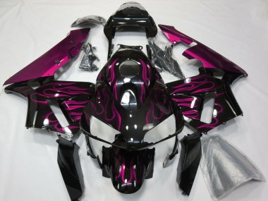 2003-2004 Glossy Black Purple Flame Honda CBR600RR Motorcycle Fairing