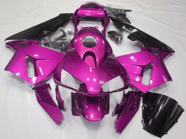 2003-2004 Hot Pink Glossy Black Honda CBR600RR Motorcycle Fairings