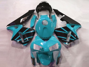 2003-2004 Light Blue Glossy Black OEM Style Honda CBR600RR Motorcycle Fairings
