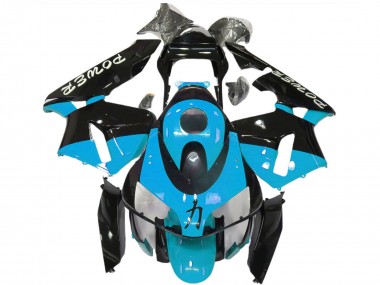 2003-2004 Light Blue Glossy Black Power Honda CBR600RR Motorcycle Fairings