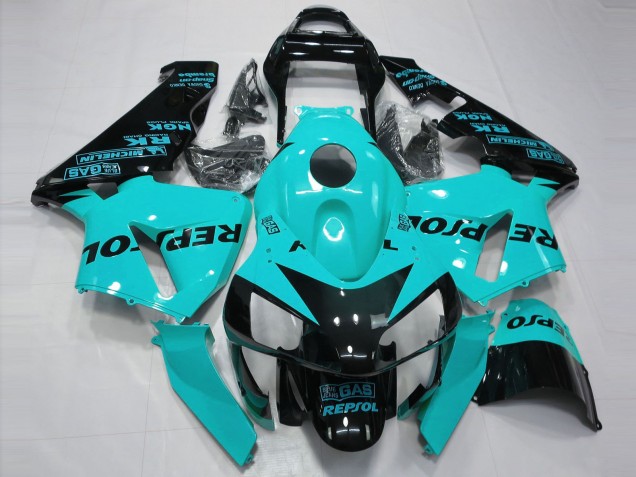 2003-2004 Light Blue Glossy Black Repsol Honda CBR600RR Motorcycle Fairings