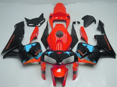 2005-2006 Red Light Blue Black Splatter Honda CBR600RR Motorcycle Fairings