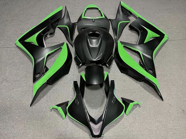 2007-2008 Green Matte Black Honda CBR600RR Motorcycle Fairing