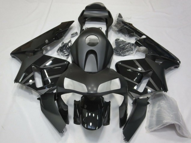 2003-2004 Glossy Black Matte Black Honda CBR600RR Motorcycle Fairings