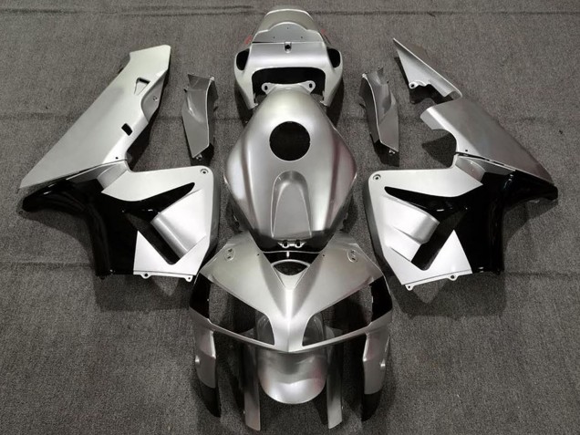 2005-2006 Matte Silver and Black Honda CBR600RR Motorcycle Fairings