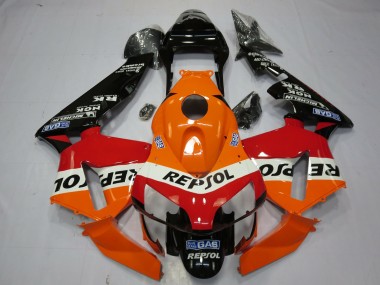 2003-2004 Orange White Red Glossy Black OEM Style Repsol Honda CBR600RR Motorcycle Fairings