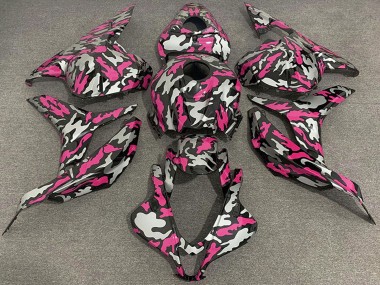 2009-2012 Pink Silver Camouflage Honda CBR600RR Motorcycle Fairings