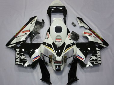 2003-2004 White Yellow Glossy Black HRC Playboy Honda CBR600RR Motorcycle Fairings