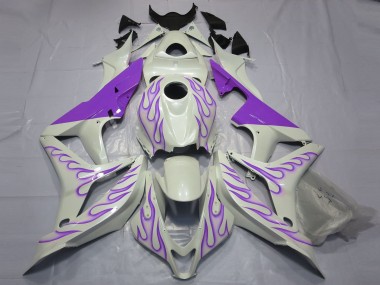 2007-2008 White Purple Flame Honda CBR600RR Motorcycle Fairings