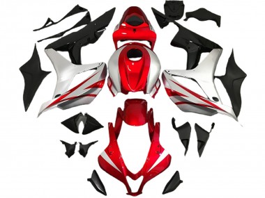 2007-2008 Silver Red Glossy Black OEM Style Honda CBR600RR Motorcycle Fairings