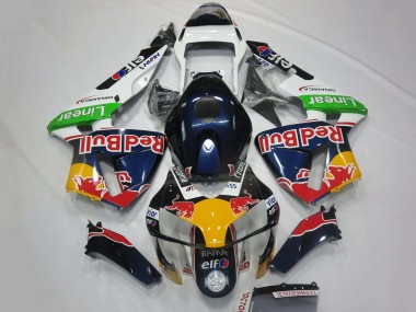 2003-2004 White Blue Yellow Green Red Bull Design Honda CBR600RR Motorcycle Fairings