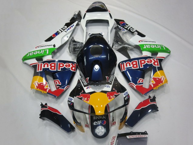 2003-2004 White Blue Yellow Green Red Bull Design Honda CBR600RR Motorcycle Fairings