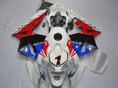 2003-2004 White Red Blue Glossy Black EuroBet Honda CBR600RR Motorcycle Fairings