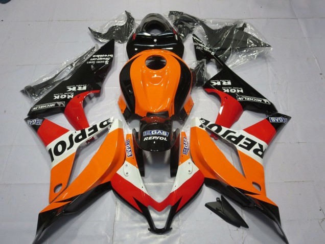 2007-2008 Orange White Red Glossy Black Repsol Honda CBR600RR Motorcycle Fairing