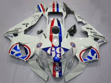2003-2004 White Red Blue Repsol 69 Honda CBR600RR Motorcycle Fairings