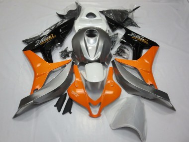 2007-2008 Silver Orange Glossy Black Honda CBR600RR Motorcycle Fairings