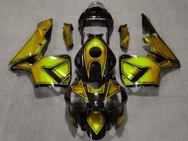 2003-2004 Gold Glossy Black Honda CBR600RR Motorcycle Fairings