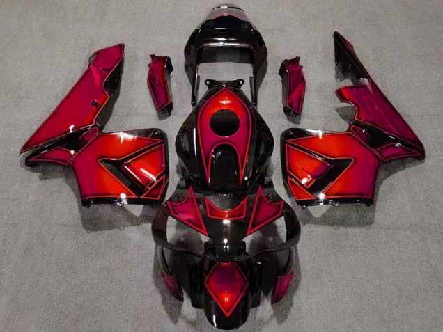 2003-2004 Red Glossy Black Honda CBR600RR Motorcycle Fairings