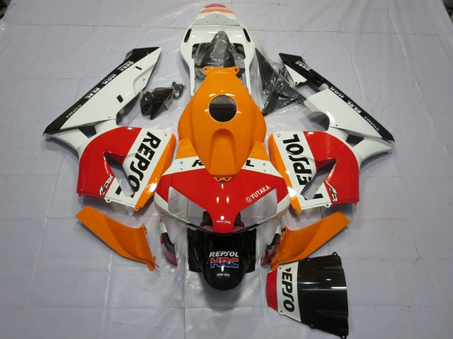 2003-2004 Orange White Red Glossy Black Repsol Honda CBR600RR Motorcycle Fairings