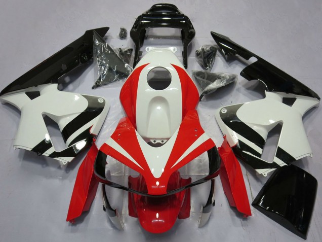 2003-2004 White Red Glossy Black OEM Style Honda CBR600RR Motorcycle Fairings