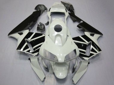 2003-2004 White Glossy Black OEM Style Honda CBR600RR Motorcycle Fairings