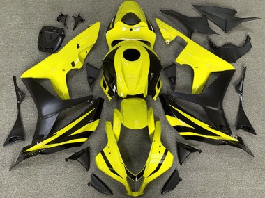 2007-2008 Yellow Matte Black OEM Style Honda CBR600RR Motorcycle Fairings