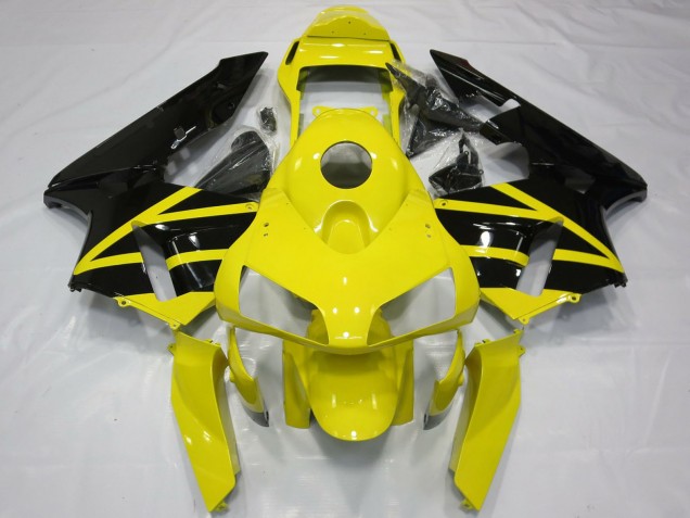 2003-2004 Yellow Glossy Black OEM Style Honda CBR600RR Motorcycle Fairings