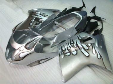 1996-2007 Silver Black Flame Honda CBR1100XX Motorcycle Fairings