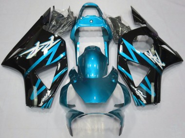 2002-2003 Light Blue Glossy Black Honda CBR954RR Motorcycle Fairings
