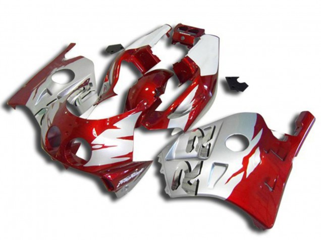 1990-1998 Silver Red Honda CBR250RR Motorcycle Fairings