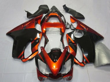 2001-2003 Orange Glossy Black Honda CBR600 F4i Motorcycle Fairings