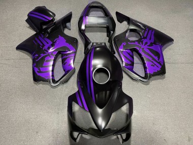 2001-2003 Purple Matte Black Skull Honda CBR600 F4i Motorcycle Fairings