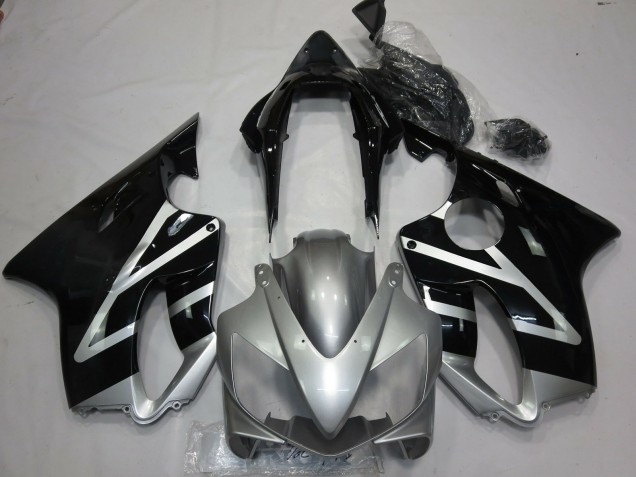 2004-2007 Silver Glossy Black Honda CBR600 F4i Motorcycle Fairings