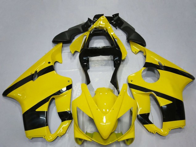2001-2003 Yellow Glossy Black Honda CBR600 F4i Motorcycle Fairings