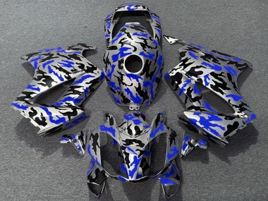 2002-2013 Blue Camouflage Honda VFR 800 Motorcycle Fairings