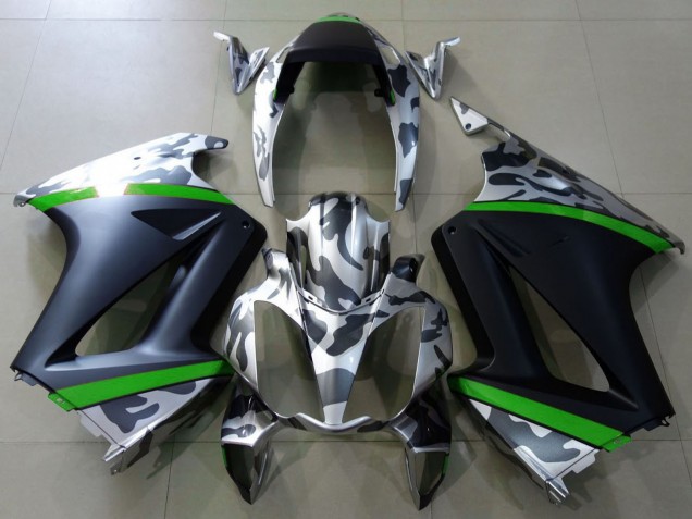 2002-2013 Grey Camouflage Green Matte Black Honda VFR 800 Motorcycle Fairings