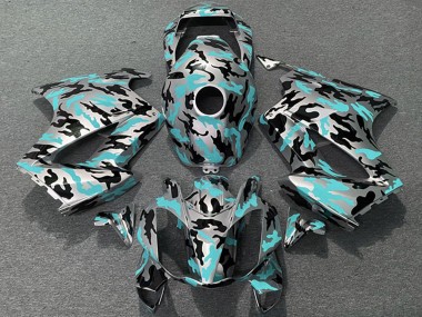 2002-2013 Teal Camouflage Honda VFR 800 Motorcycle Fairings