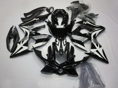 2009-2016 Glossy Black and White Suzuki GSXR 1000 Motorcycle Fairings