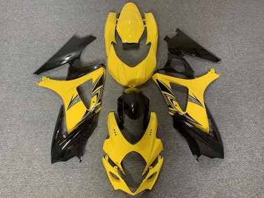2007-2008 Yellow Glossy Black Suzuki GSXR 1000 Motorcycle Fairings