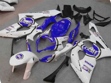2005-2006 White Blue Lucky Strike Suzuki GSXR 1000 Motorcycle Fairings