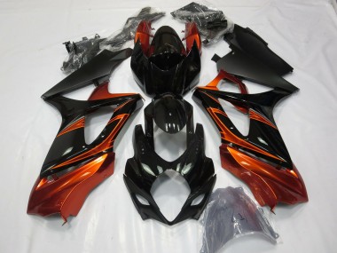 2007-2008 Orange Black Suzuki GSXR 1000 Motorcycle Fairings