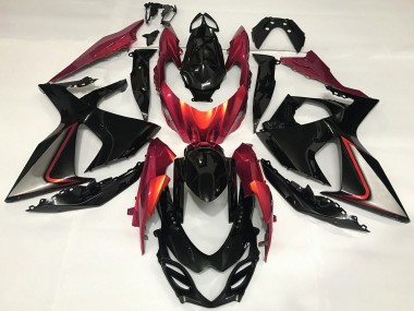 2009-2016 Glossy Black Red Suzuki GSXR 1000 Motorcycle Fairing
