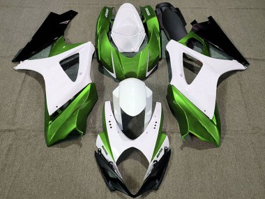 2007-2008 White Green Black Suzuki GSXR 1000 Motorcycle Fairings