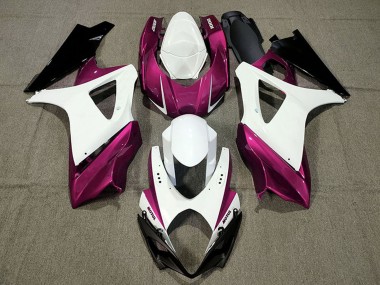 2007-2008 White Pink Black Suzuki GSXR 1000 Motorcycle Fairings