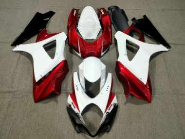 2007-2008 White Red Black Suzuki GSXR 1000 Motorcycle Fairing